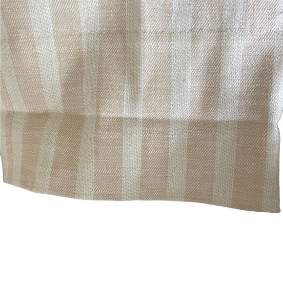 Ann Taylor Devin Tailored ankle pants linen blend vertical stripe tan white 10 - Picture 4 of 13